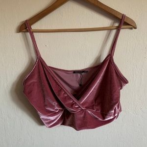 Boohoo Pink Cropped Top